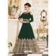 Wonderful Dark Green Georgett Embroidered Designer Floor Length Anarkali Suit