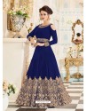 Charming Navy Blue Georgett Embroidered Designer Floor Length Anarkali Suit