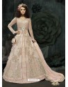 Splendid Baby Pink Embroidered Net Designer Floor Length Anarkali Suit