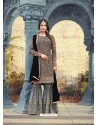 Mesmeric Black Embroidered Faux Georgette Designer Plazzo Suit