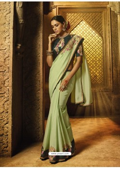 Sea Green Magic Silk Thread Worked Designer Saree