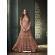 Dusty Pink Net Stone Worked Designer Embroidered Anarkali Suit