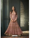 Dusty Pink Net Stone Worked Designer Embroidered Anarkali Suit