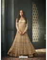 Beige Net Stone Worked Designer Embroidered Anarkali Suit