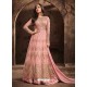 Elegant Light Pink Net Embroidered Designer Floor Length Anarkali Suit