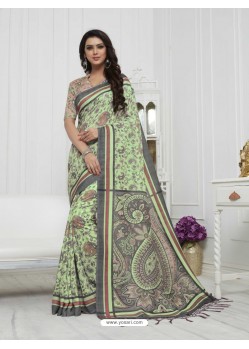 Excellent Sea Green Pashmina silk Designer Saree
