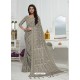 Fabulous Grey Pashmina silk Designer Saree