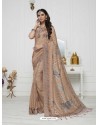 Sensational Beige Pashmina silk Designer Saree