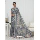 Remarkable Dull Grey Pashmina silk Designer Saree