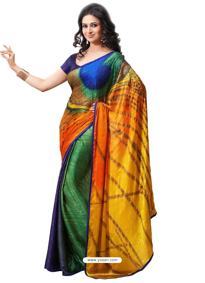 Bemberg Poly Multicolor Sari