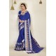 Navy Blue Cotton Blended Designer Cotton Silk Saree
