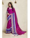 Gorgeous Purple Cotton Blended Designer Cotton Silk Saree