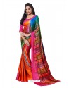 Crape Silk jacorde Digital Printed Multicolor Sari