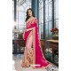 Fuchsia And Light Pink Georgette Heavy Embroidered Designer Party Wear Saree