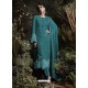 Teal Fox Georgette Embroidered Designer Straight Suit