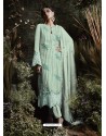 Sea Green Fox Georgette Embroidered Designer Straight Suit