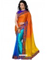Multicolor Crape Silk Sari