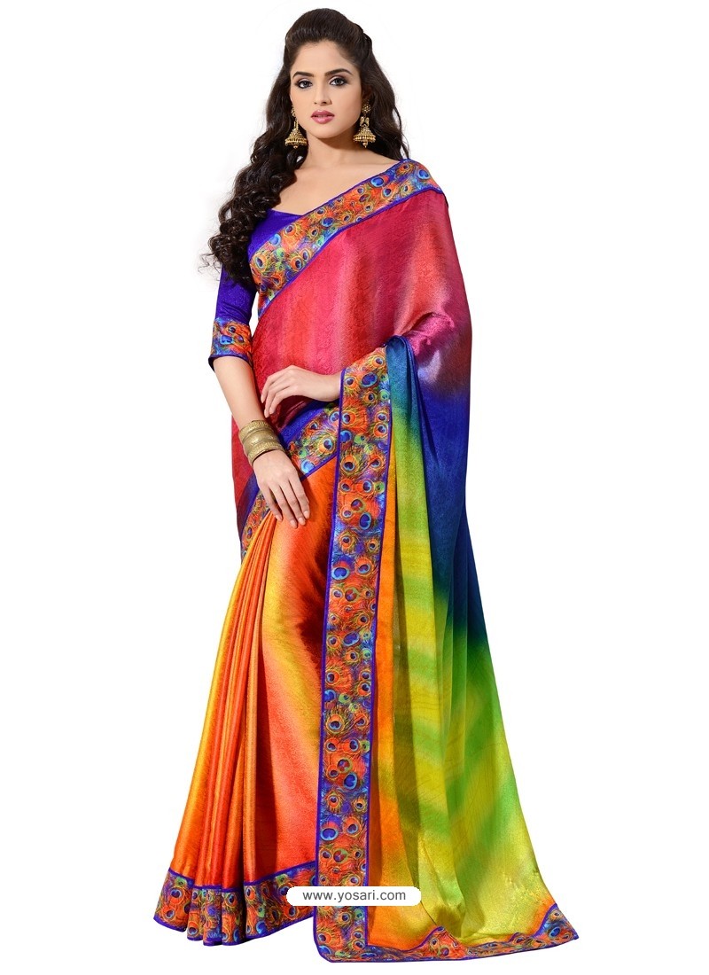 Preety Multicolor Crape Silk Sari