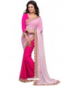 Baby Pink Color Georgette Sari