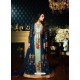 Teal Blue And Sea Green Faux Georgette Designer Floor Length Anarkali Suit