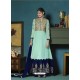 Aqua Mint Georgette Heavy Embroidered Party Wear Designer Anarkali Suit