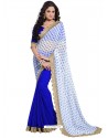 Royal Blue Color Georgette Sari