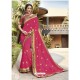 Fuchsia Embroidered Georgette with Banarasi Border Designer Saree