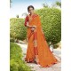 Orange Embroidered Georgette with Banarasi Border Designer Saree