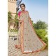 Light Beige Embroidered Georgette with Banarasi Border Designer Saree