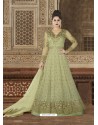 Green Embroidered Premium Nett Designer Anarkali Suit