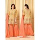 Yellow And Orange Embroidered Rangoli Georgett Designer Sarara Suit