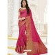 Fuchsia Raw Silk Designer Saree