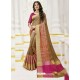 Golden Raw Silk Designer Saree