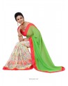 Multicolor Sari with Preety Green Color Pallu