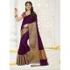 Purple Raw Silk Designer Saree