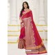 Crimson Raw Silk Designer Saree