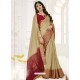 Beige Raw Silk Designer Saree