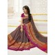 Coffee Brown Raw Silk Designer Saree