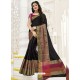 Awesome Black Raw Silk Designer Saree