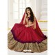 Fantastic Crimson Raw Silk Designer Saree