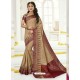 Beige Raw Silk Designer Saree