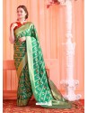 Dark Green Patola Silk Designer Saree