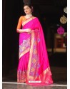 Pink Mysore Silk Designer Saree