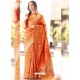 Orange Bandhani Silk Designer Saree