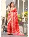 Red Pathani Silk Designer Saree