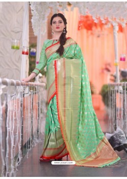 Green Banarasi Silk Designer Saree