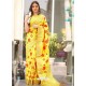 Yellow Kora Silk Designer Saree