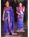 Royal Blue Patola Silk Designer Saree