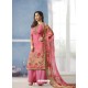 Light Pink Georgette Digital Printed Designer Straight Suit