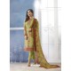 Green Georgette Digital Printed Designer Straight Suit